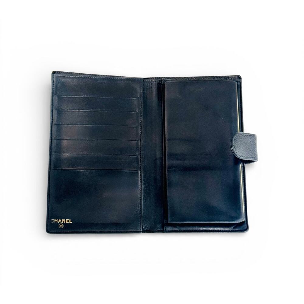 CHANEL Black Cavier CC Leather Long Wallet - Picture 3 of 10